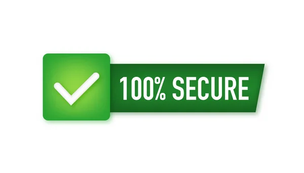 Icône vectorielle 100 Secure grunge. Badge ou bouton pour le site de commerce. Illustration vectorielle — Image vectorielle