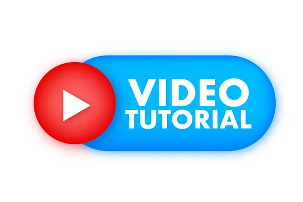 Video tutoriales icono concepto. Estudiar y aprender formación, educación a distancia y crecimiento del conocimiento. Ilustración vectorial — Vector de stock