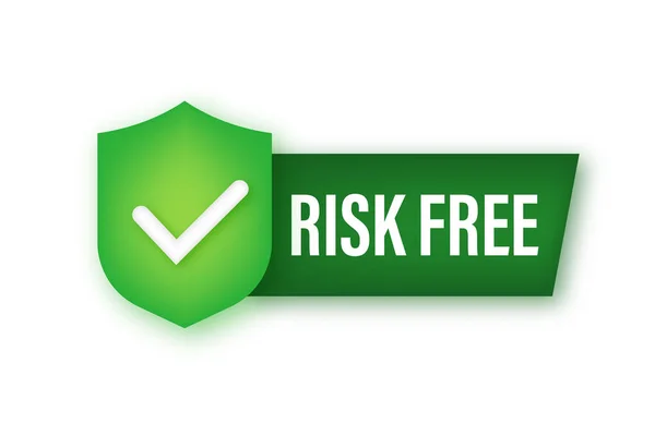 Risk free, guarantee label on white background. Vector illustration — Stock Vector