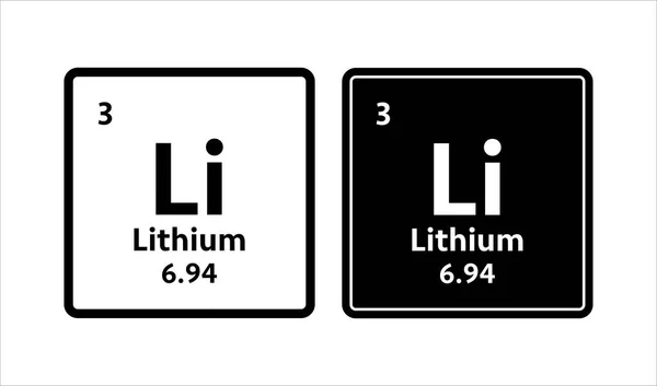 Simbolo del litio. Elemento chimico della tavola periodica. Illustrazione dello stock vettoriale. — Vettoriale Stock