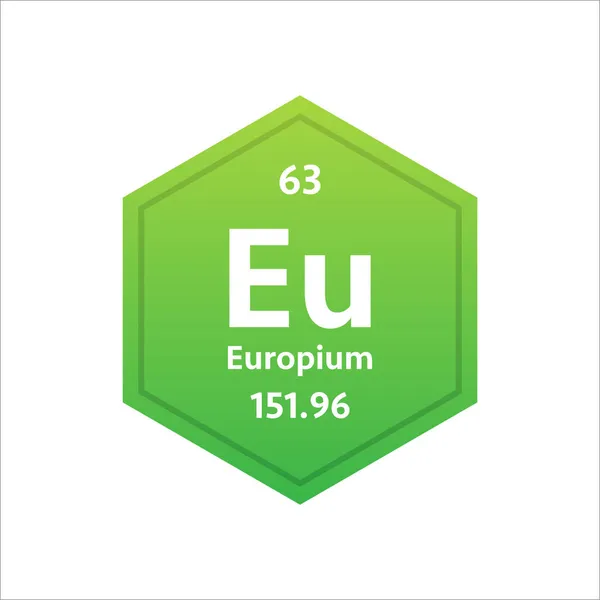 Europium-Symbol. Chemische Elemente des Periodensystems. Vektoraktiendarstellung — Stockvektor