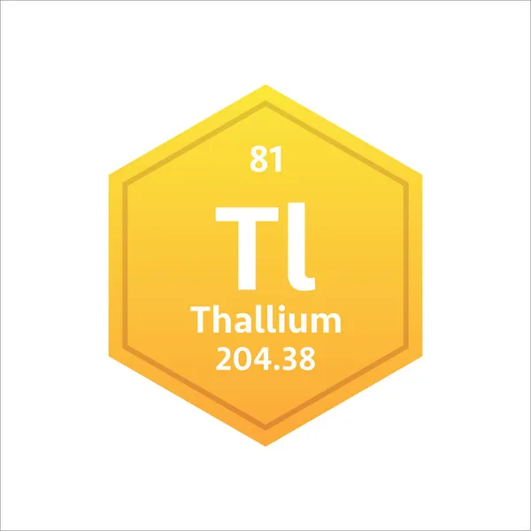 Simbol Thallium. Unsur kimia dari tabel periodik. Ilustrasi saham vektor. - Stok Vektor