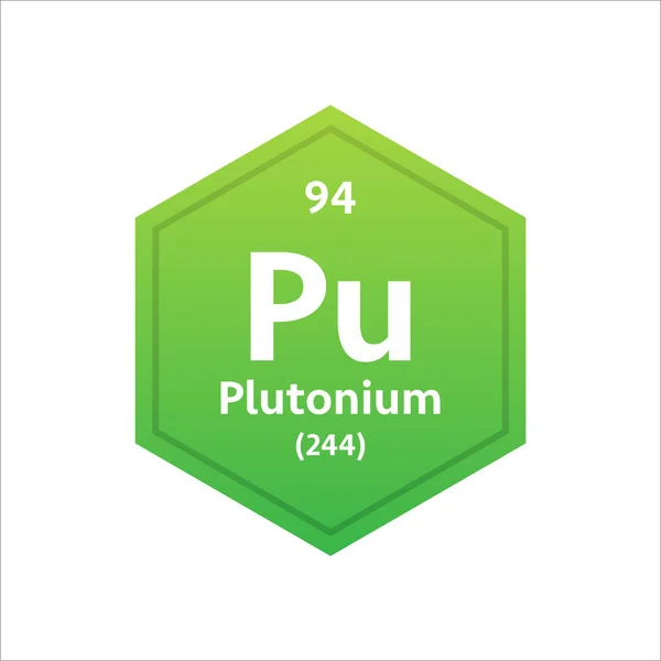 Символ плутония. Химический элемент периодической таблицы. Векторная иллюстрация — стоковый вектор