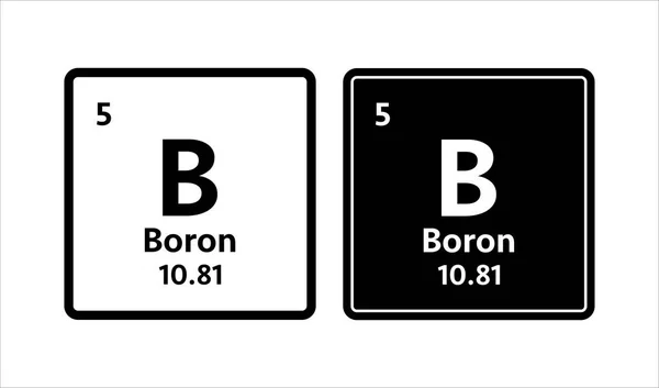 Símbolo de boro. Elemento químico da tabela periódica. Ilustração do estoque vetorial. — Vetor de Stock