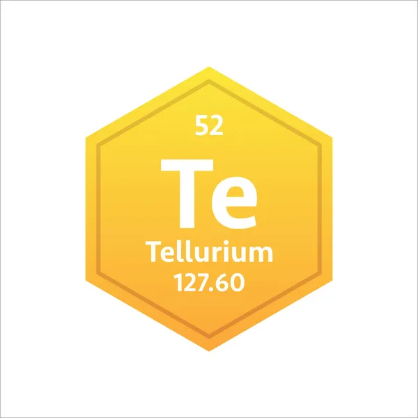 Símbolo do telúrio. Elemento químico da tabela periódica. Ilustração do estoque vetorial. — Vetor de Stock