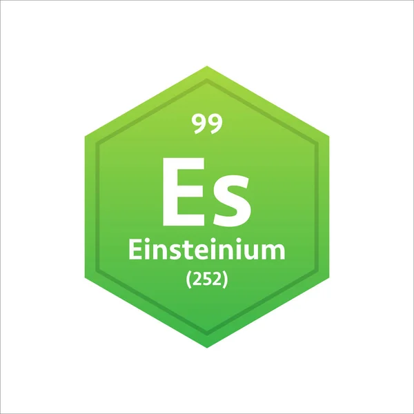 Simbolo di Einsteinium. Elemento chimico della tavola periodica. Illustrazione dello stock vettoriale — Vettoriale Stock