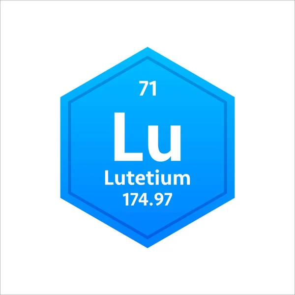 루테튬 기호입니다. 주기율표의 화학 원소. 벡터 주식 삽화 — 스톡 벡터