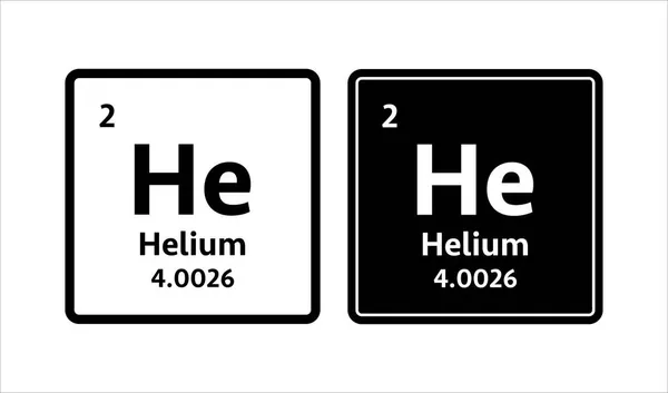 Símbolo de helio. Elemento químico de la tabla periódica. Ilustración de stock vectorial. — Archivo Imágenes Vectoriales