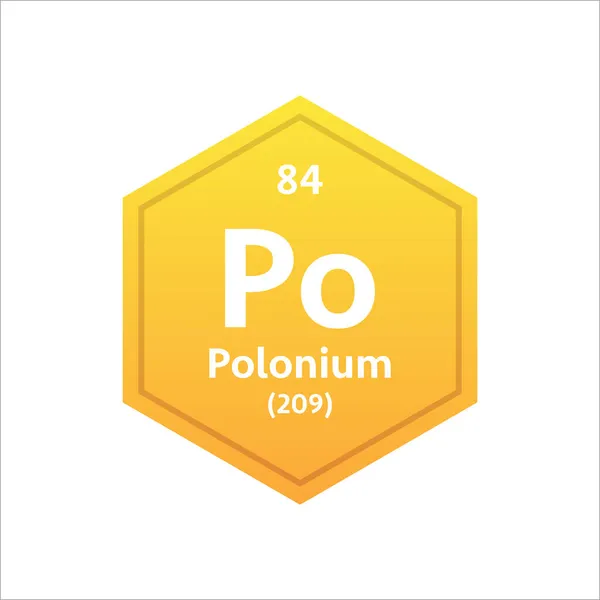 Polonyum sembolü. Periyodik tablonun kimyasal elementi. Vektör stok illüstrasyonu — Stok Vektör