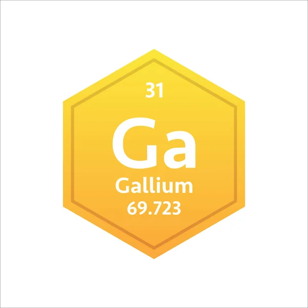 Gallium-Symbol. Chemische Elemente des Periodensystems. Vektoraktiendarstellung. — Stockvektor
