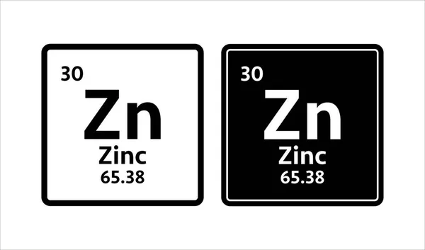 Cink szimbólum. A periódusos rendszer kémiai eleme. Vektorállomány illusztrációja — Stock Vector