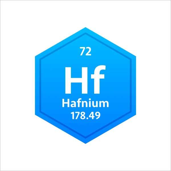 Símbolo de hafnio. Elemento químico de la tabla periódica. Ilustración de stock vectorial — Vector de stock