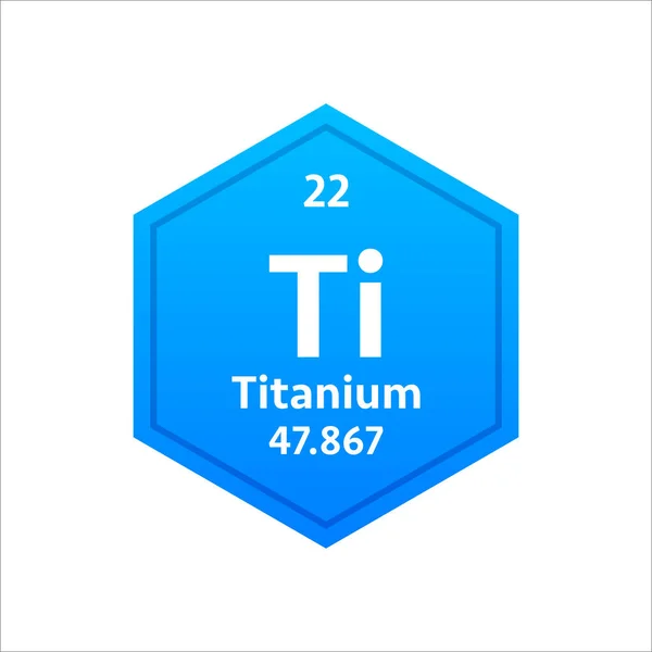 Simbol titanium. Unsur kimia dari tabel periodik. Ilustrasi saham vektor. - Stok Vektor