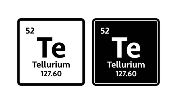 Simbolo del tellurio. Elemento chimico della tavola periodica. Illustrazione dello stock vettoriale. — Vettoriale Stock