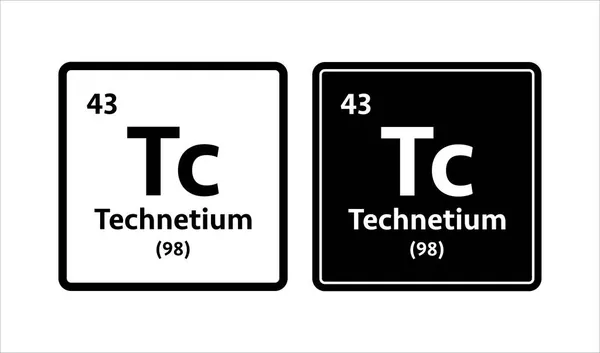 Символ технеция. Химический элемент периодической таблицы. Векторная иллюстрация. — стоковый вектор