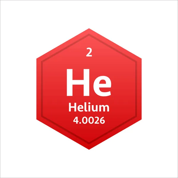 Símbolo de helio. Elemento químico de la tabla periódica. Ilustración de stock vectorial. — Vector de stock