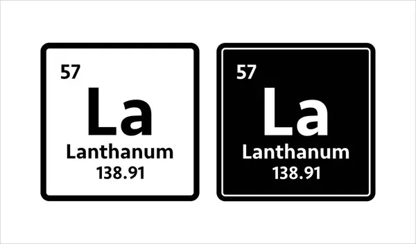 Символ лантана. Химический элемент периодической таблицы. Векторная иллюстрация. — стоковый вектор