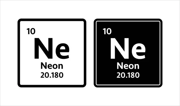 Símbolo de néon. Elemento químico da tabela periódica. Ilustração do estoque vetorial. — Vetor de Stock