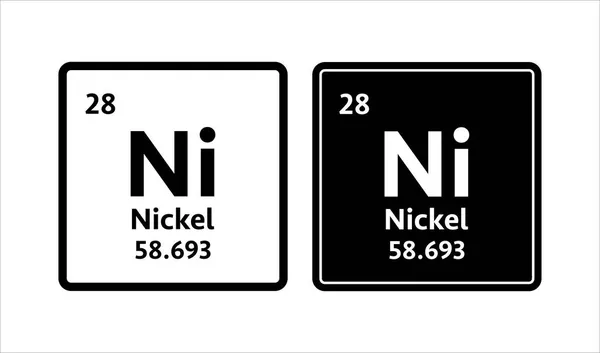 Символ никеля. Химический элемент периодической таблицы. Векторная иллюстрация. — стоковый вектор