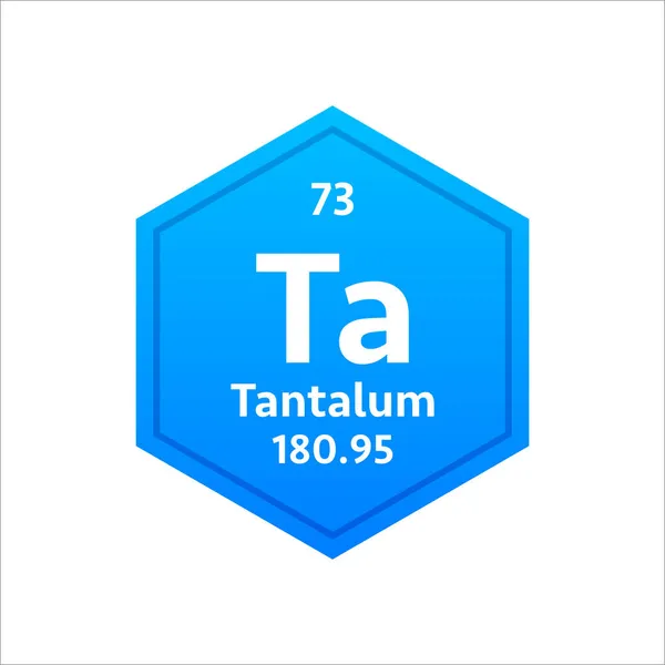 Simbol Tantalum. Unsur kimia dari tabel periodik. Ilustrasi saham vektor. - Stok Vektor