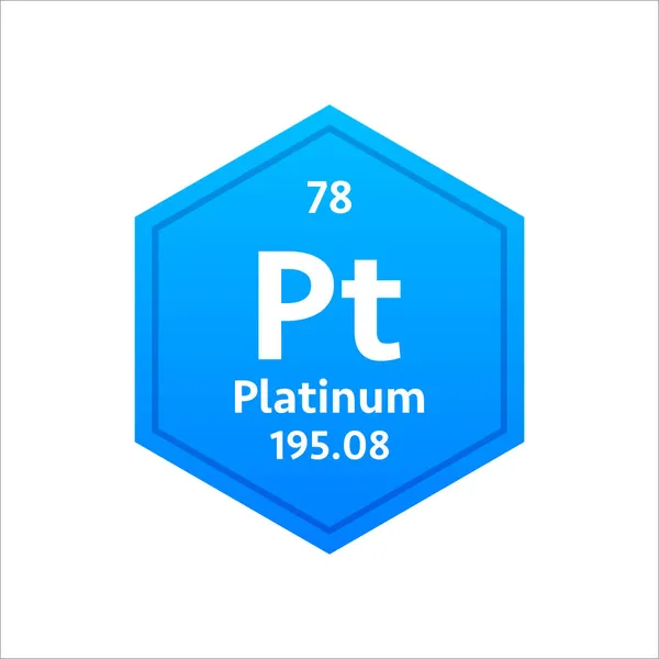Símbolo platino. Elemento químico de la tabla periódica. Ilustración de stock vectorial. — Vector de stock