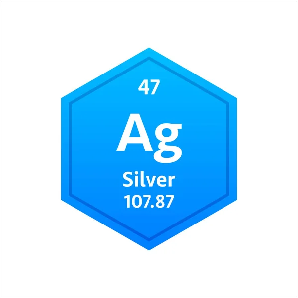 Símbolo de prata. Elemento químico da tabela periódica. Ilustração do estoque vetorial —  Vetores de Stock
