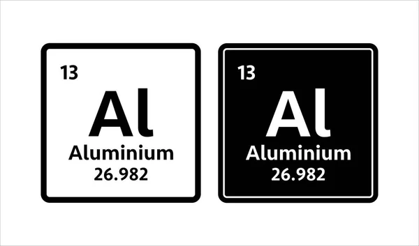 Simbolo in alluminio. Elemento chimico della tavola periodica. Illustrazione dello stock vettoriale. — Vettoriale Stock