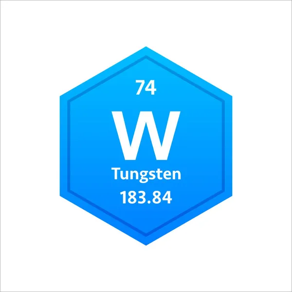 Símbolo de tungsteno. Elemento químico de la tabla periódica. Ilustración de stock vectorial. — Vector de stock