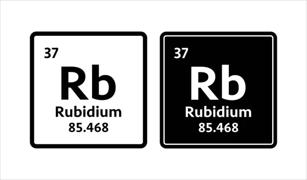 Символ рубидия. Химический элемент периодической таблицы. Векторная иллюстрация. — стоковый вектор