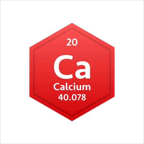 Símbolo de calcio. Elemento químico de la tabla periódica. Ilustración de stock vectorial — Vector de stock