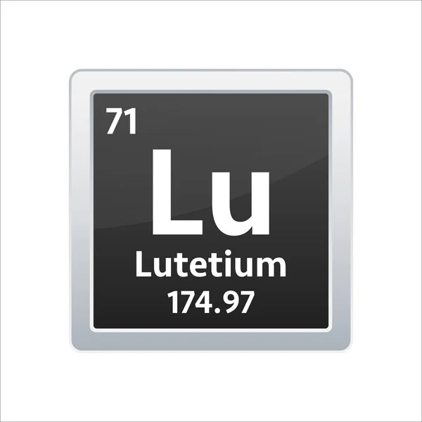 Lutetium symbool. Chemisch element van het periodiek systeem. Voorraadillustratie van vectoren — Stockvector