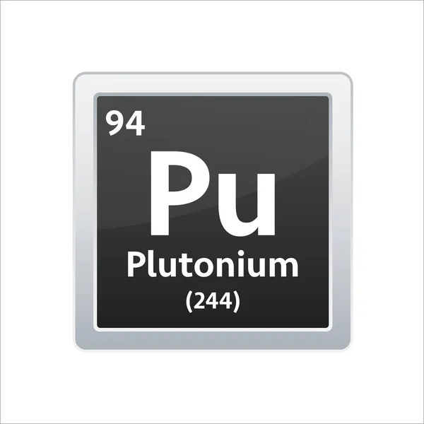 Plutonium symbol. Kemisk del av det periodiska systemet. Illustration av vektorbeståndet — Stock vektor