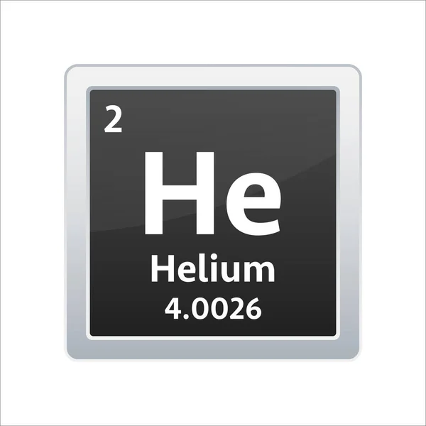 Helium symbool. Chemisch element van het periodiek systeem. Voorraadillustratie van vectoren. — Stockvector