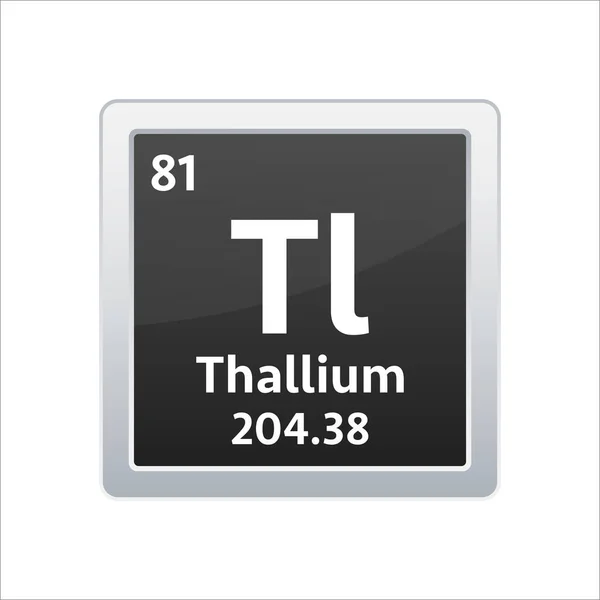 Thallium symbool. Chemisch element van het periodiek systeem. Voorraadillustratie van vectoren. — Stockvector