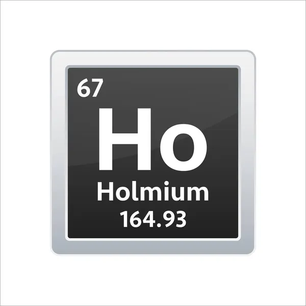 Holmiyum sembolü. Periyodik tablonun kimyasal elementi. Vektör stok illüstrasyonu — Stok Vektör