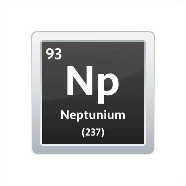 Símbolo de Neptunium. Elemento químico de la tabla periódica. Ilustración de stock vectorial — Vector de stock