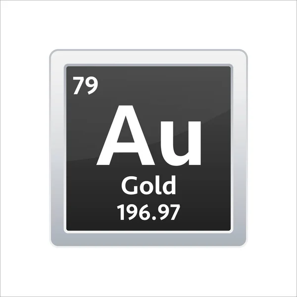 Símbolo oro. Elemento químico de la tabla periódica. Ilustración de stock vectorial — Vector de stock