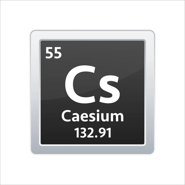 Símbolo cesio. Elemento químico de la tabla periódica. Ilustración de stock vectorial. — Vector de stock