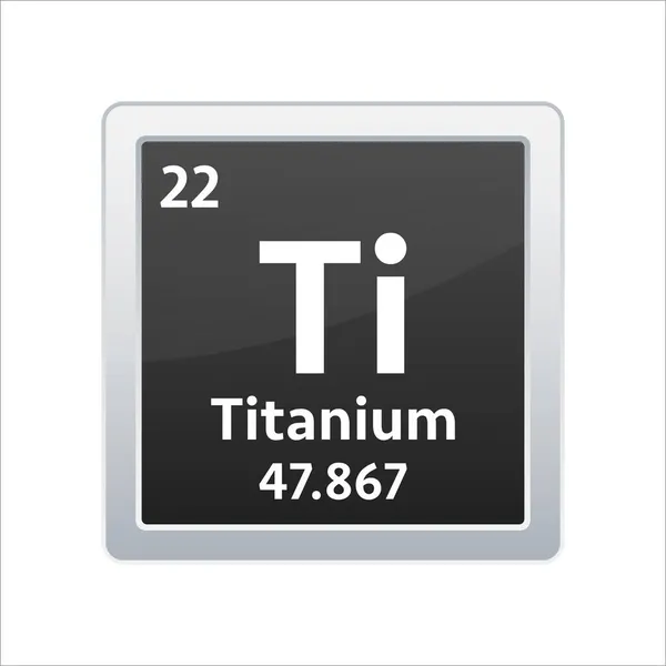 Símbolo de titanio. Elemento químico de la tabla periódica. Ilustración de stock vectorial. — Vector de stock