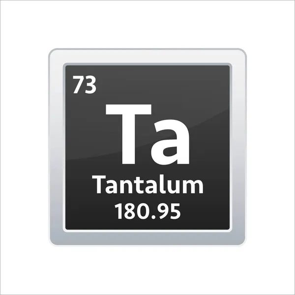 Tantalum symbool. Chemisch element van het periodiek systeem. Voorraadillustratie van vectoren. — Stockvector