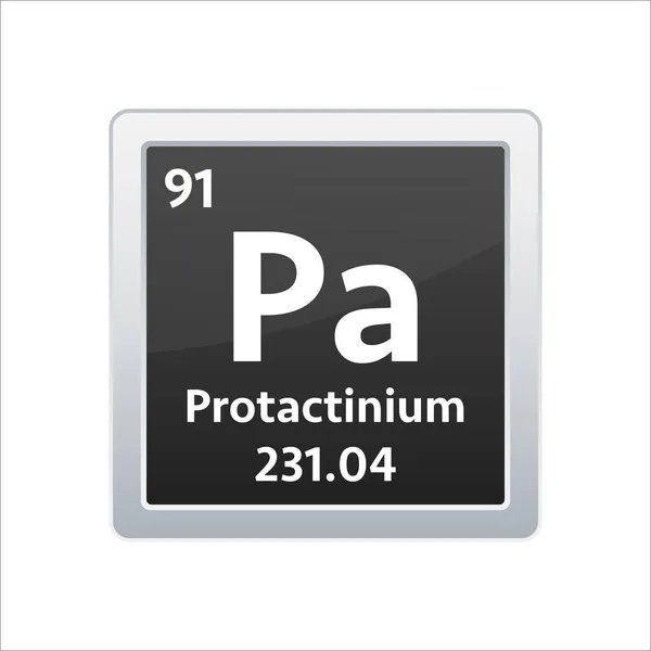 Protaktinyum sembolü. Periyodik tablonun kimyasal elementi. Vektör stok illüstrasyonu — Stok Vektör