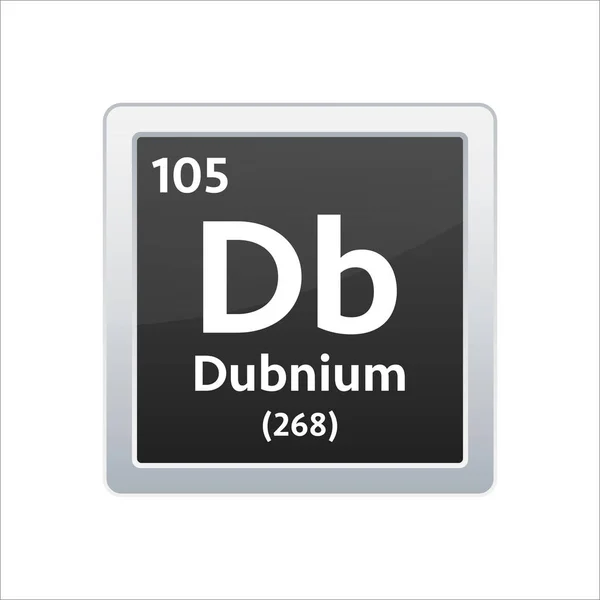 Símbolo do dubnium. Elemento químico da tabela periódica. Ilustração do estoque vetorial. — Vetor de Stock