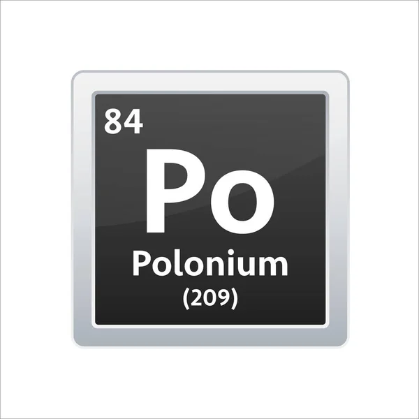 Polonium symbool. Chemisch element van het periodiek systeem. Voorraadillustratie van vectoren — Stockvector