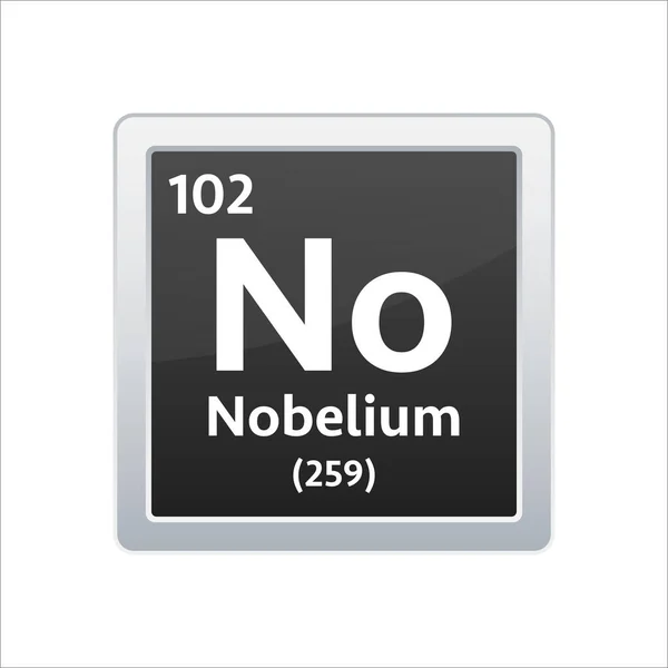 Nobelium-symbolen. Kemisk del av det periodiska systemet. Illustration av vektorbeståndet — Stock vektor