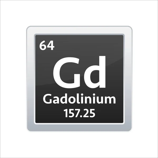 Símbolo gadolinio. Elemento químico de la tabla periódica. Ilustración de stock vectorial — Archivo Imágenes Vectoriales