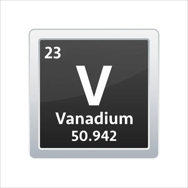 Símbolo de vanadio. Elemento químico de la tabla periódica. Ilustración de stock vectorial — Archivo Imágenes Vectoriales