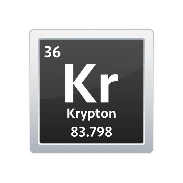 Símbolo Krypton. Elemento químico de la tabla periódica. Ilustración de stock vectorial. — Archivo Imágenes Vectoriales