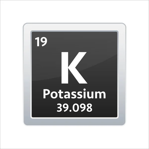Potasyum sembolü. Periyodik tablonun kimyasal elementi. Vektör stok illüstrasyonu — Stok Vektör