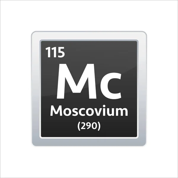 Moscovium sembolü. Periyodik tablonun kimyasal elementi. Vektör stok illüstrasyonu. — Stok Vektör