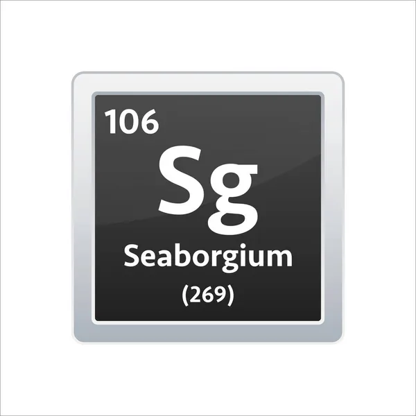 Символ Seaborgium. Хімічний елемент періодичної таблиці. Векторна стокова ілюстрація . — стоковий вектор